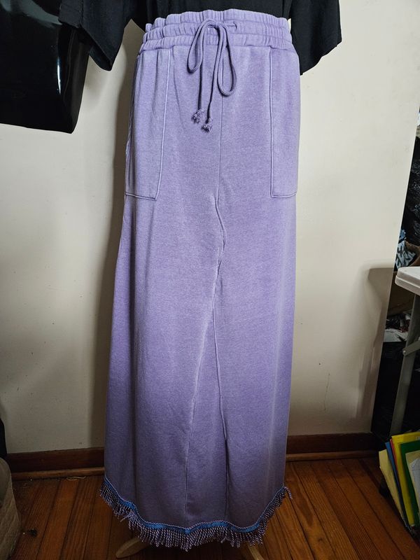 Modest Burnout French Terry Custom Made Wide-Maxi Skirts