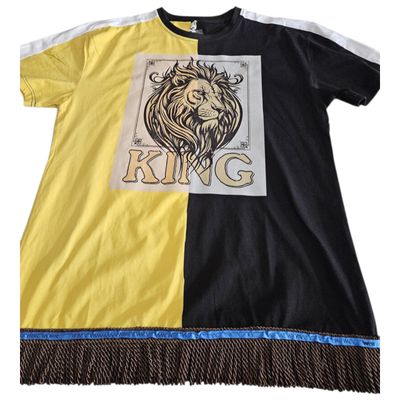 100% Cotton Two Tone Yellow/Black Tee Shirt Lion of Judah King Brown Fringes