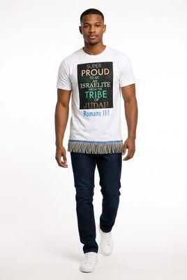 Super Proud to Be an Israelite from the Tribe of Judah Royal Blue Tee Romans 11:1 Blue/Gold Fringes