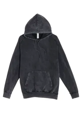 Vintage Raglan Cotton Premium Heavyweight Hooded Sweatshirt Black