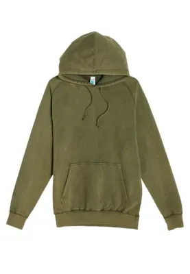 Vintage Raglan Cotton Premium Heavyweight Hooded Sweatshirt Olive