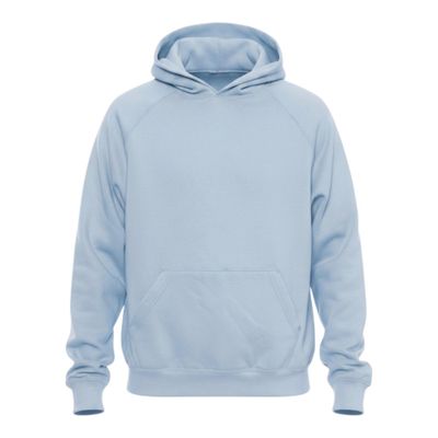 100% Cotton Premium Heavyweight Cross-Grain Hooded Sweatshirt Powder Blue