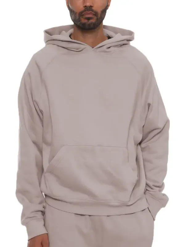 100% Cotton Premium Heavyweight Cross-Grain Hooded Sweatshirt Taupe