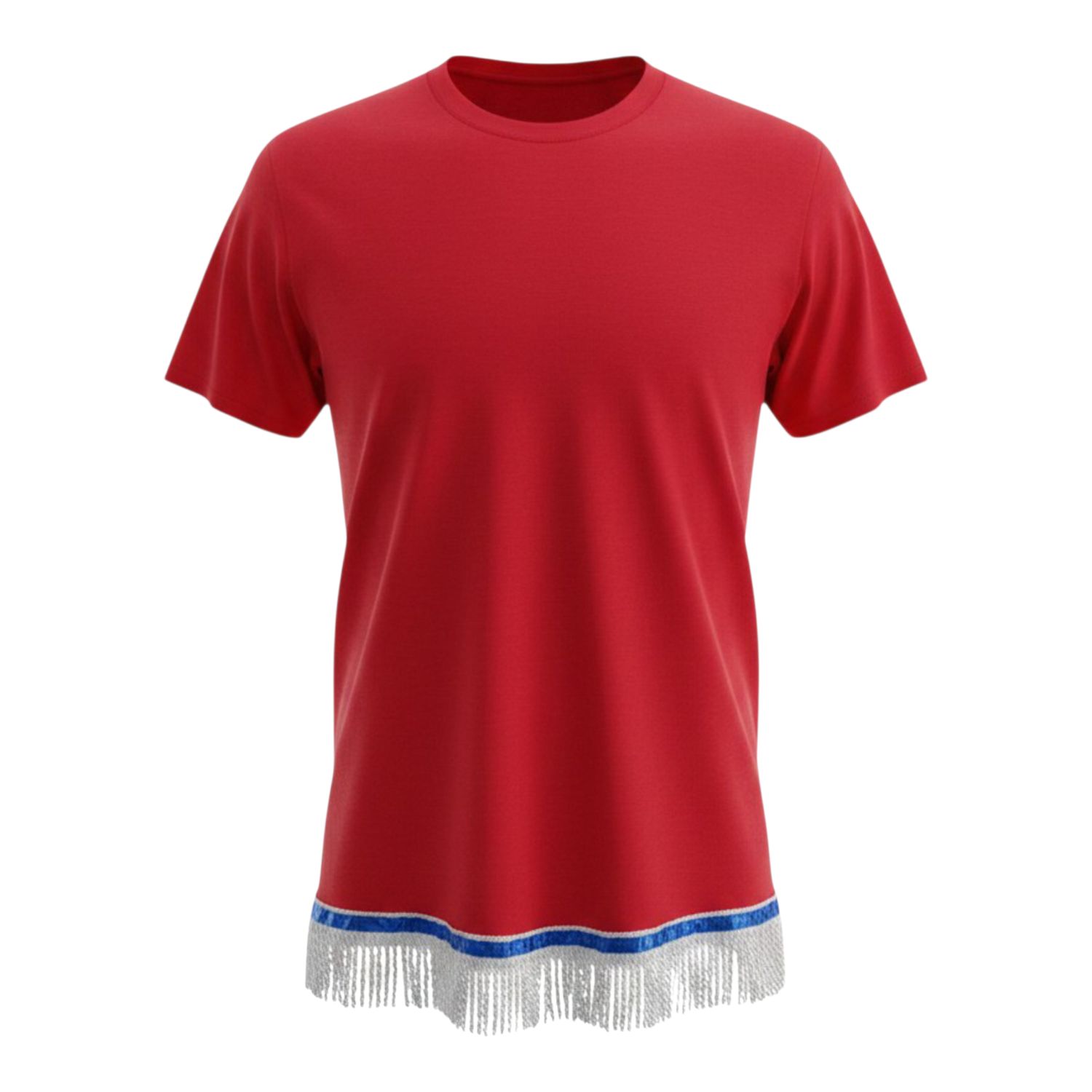 Solid Red Gildan White Fringes