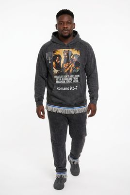 Vintage Raglan 100% Cotton Israelite Isn't A Religion Its A Bloodline from Abraham, Isaac, Jacob Romans 9:6-7 White Fringes Premium Heavyweight Hooded Cloud Black