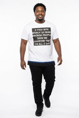 I'm All I Got White Tee Black Fringes