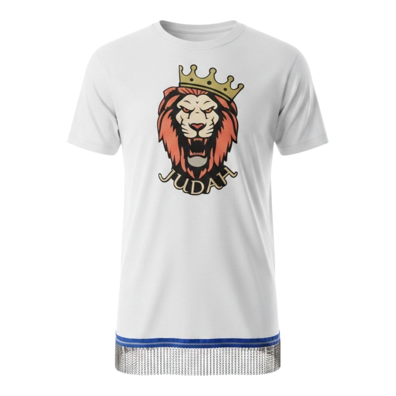 Lion Of Judah Stitch Work Black Fringes