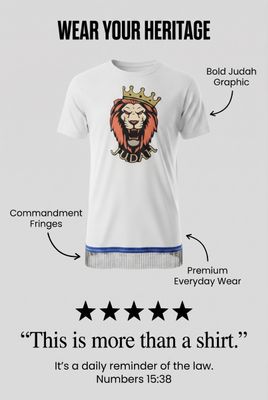 Lion Of Judah Stitch White Tee Work Black Fringes
