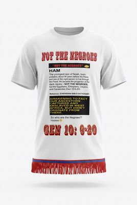 Yō Ham Not The Negroes Gen 10 6:20 Red Fringes White Shirt