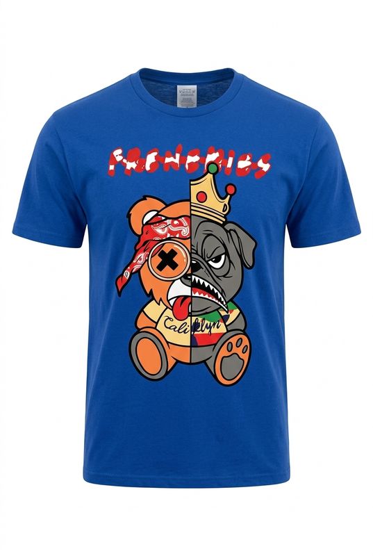 Pac &amp;amp; Biggie Frenemies Split Tee - Royal Blue with Fringes