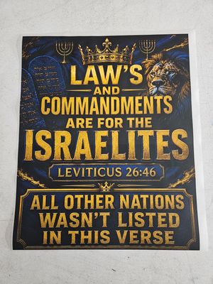Laws And Commandments Are for the Israelites Leviticus 26:46 All Other Nations Wasn't Listed in This Verse DTF Print Size 11x14 Inch