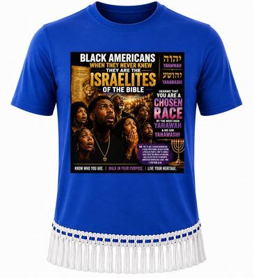 Being An Israelite Is Not Easy Royal Blue Tee White Fringes