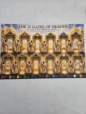 The Twelve Gates of Heaven Tribes of The Children of Israel DTF Print Size 11x14 Inch