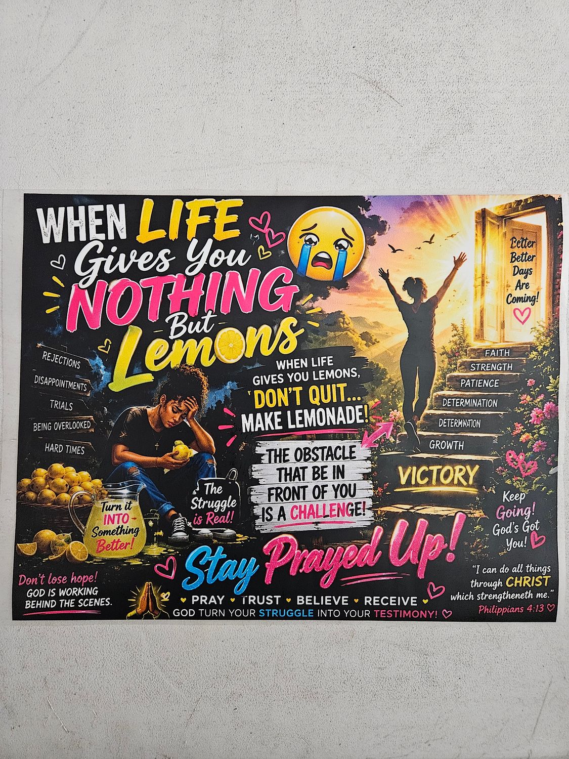 When Life Gives You Nothing but Lemons Stay Prayed Up! Philippians 4:13