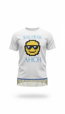 Shalawam Ahch Stitch Work White w/Sky Blue Gold Fringes