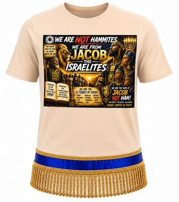 We Are Not Hammites Apricot Tee Gold Fringes