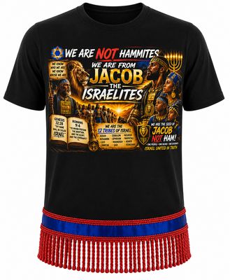 We Are Not Hammites Black Tee Red Fringes