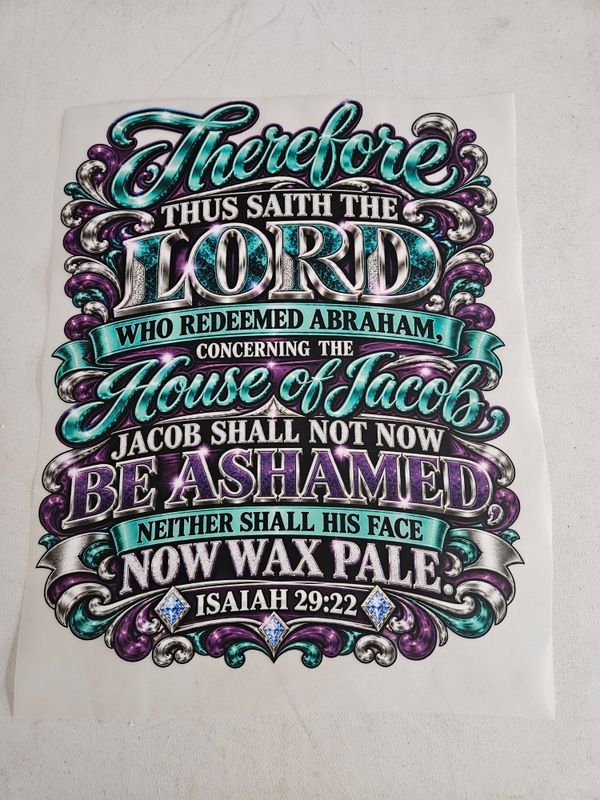 Therefore, Thus Saith the Jacob Shall Not be Ashamed Lord Iron On Patch