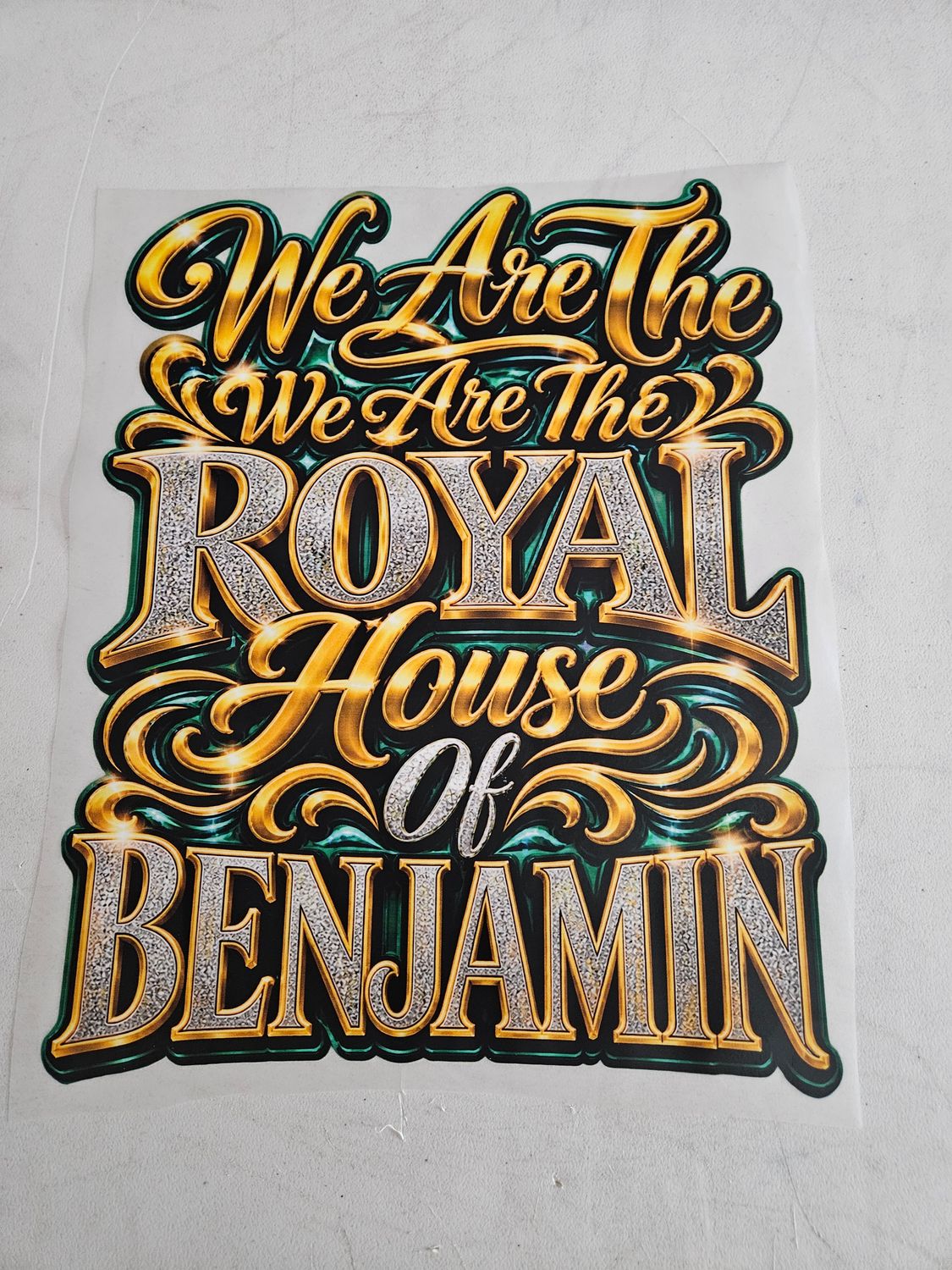 We Are the Royal House of Benjamin Iron on Patch 11x14 Inches