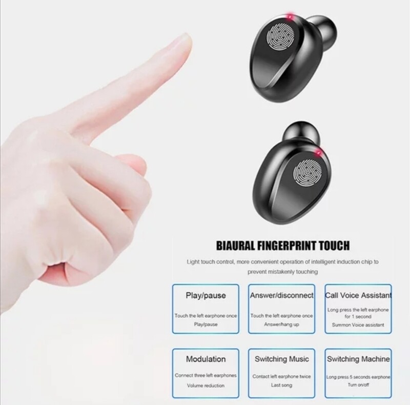 8D stereo 2000Mah F9 Display Mini Wireless Earbuds In-Ear Earphone Headset Waterproof 