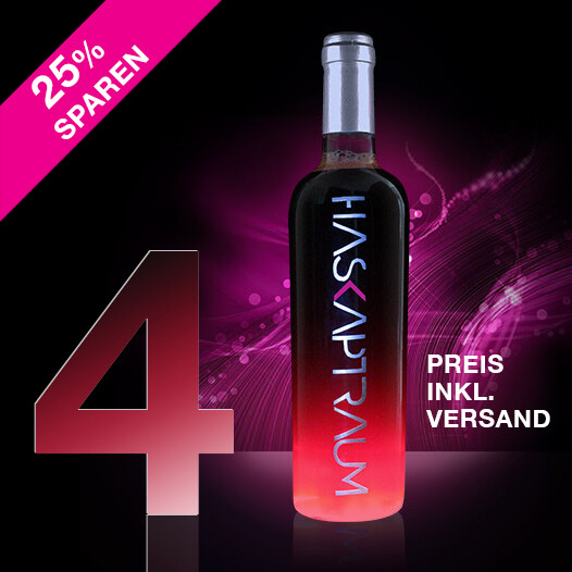 4 x HASKAPTRAUM APERITIV (75cl.) 9,6% Vol. Kostenloser Versand
(25% SPAREN) 4 x HASKAPTRAUM APERITIV (75cl.) 9,6% Vol. Kostenloser Versand
(25% SPAREN)