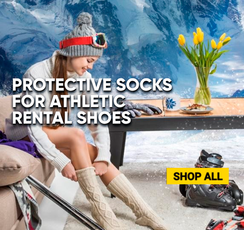Protective silicone socks for athletic rental shoes
