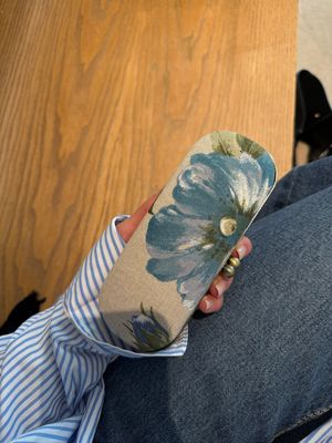 Blue Leaf Eyeglasses Case