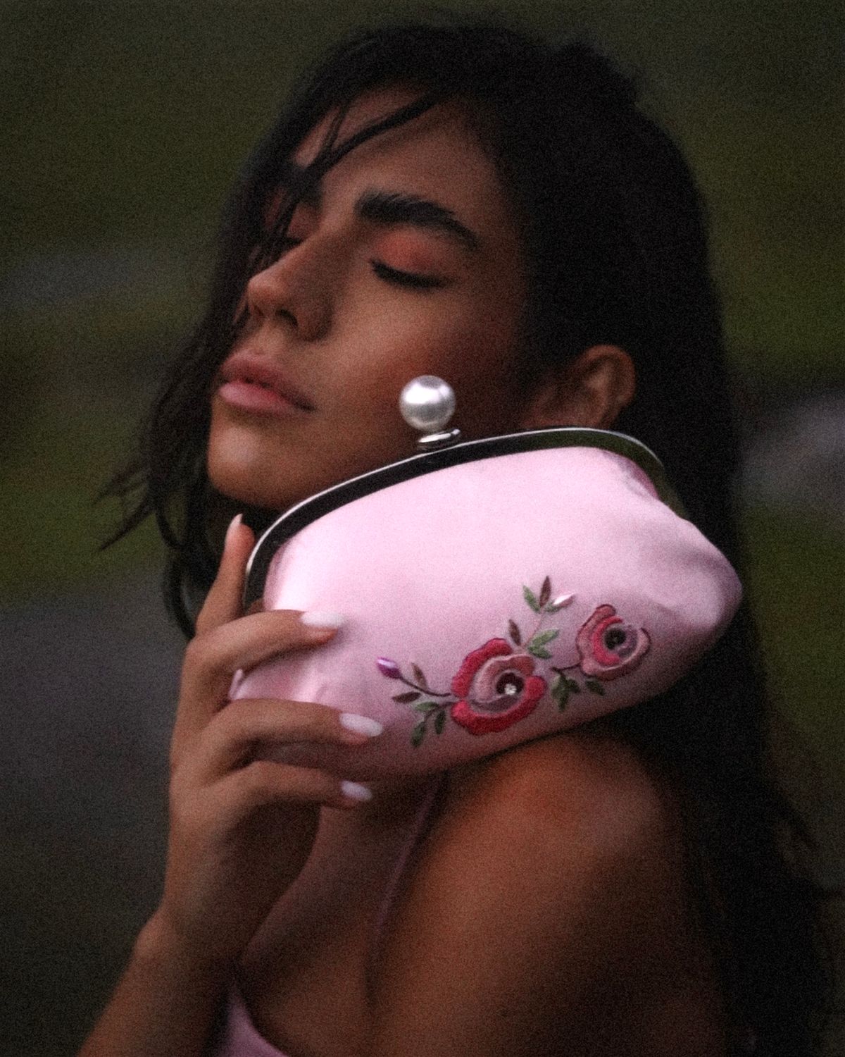 Pink Embroidery Customized Diana