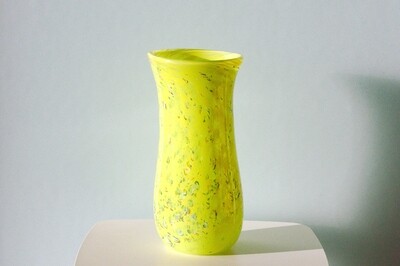 Vase Orchid (gelb, farbig gepunktet)