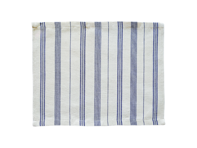 Placemat handwoven STRIPES (off-white, royal blue)