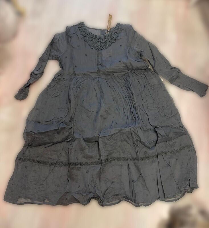 Ewa i Walla Dot Organdie Kleid AW23 Valentina 55827 grau