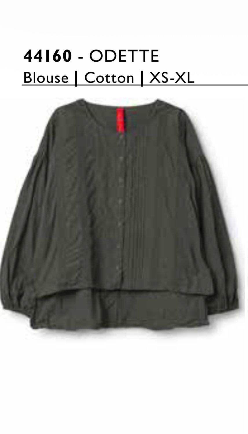 Ewa i Walla AW25 Bluse Odette 44160 Baumwolle forest green