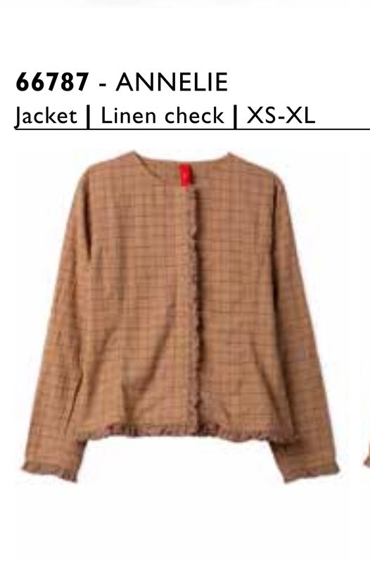 Ewa i Walla Jacke AW25 bordeaux kariert Annelie 66787 Leinen