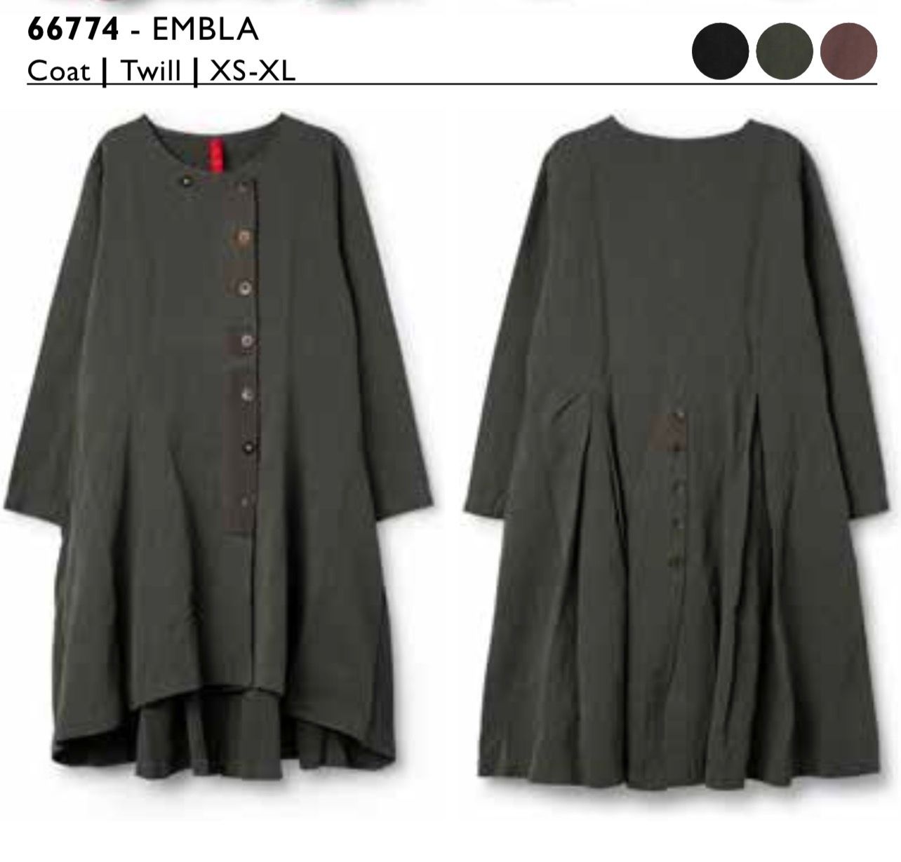Ewa i Walla Mantel AW25 Embla Twill forest green 66774