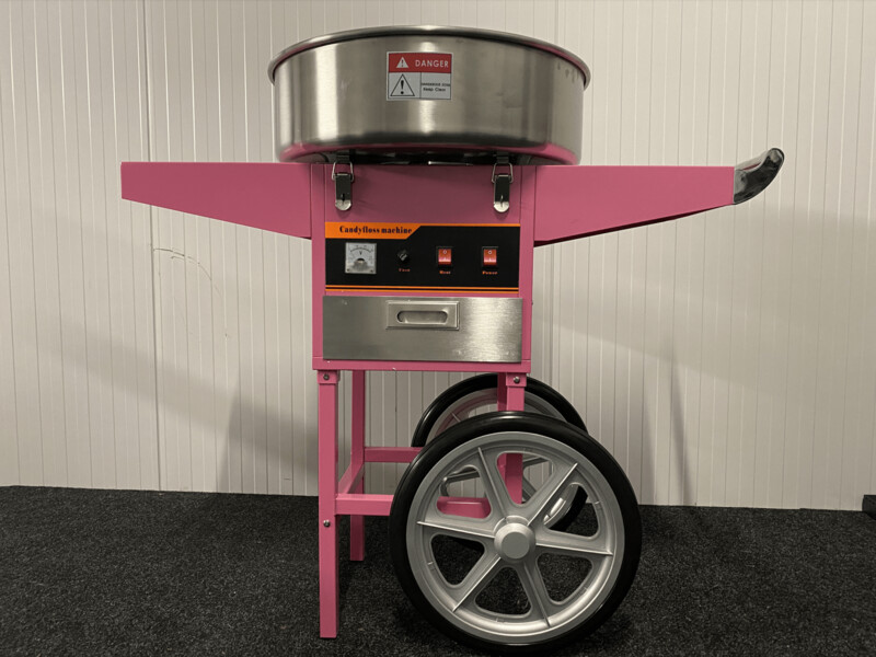 Suikerspin machine met onderkar