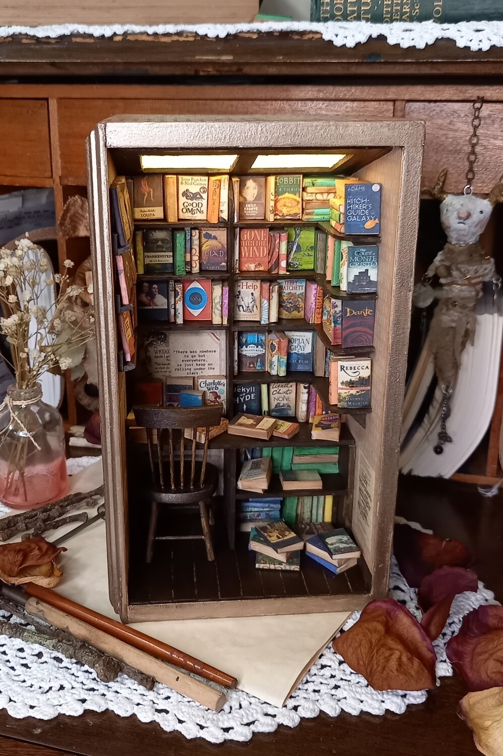 Miniature Secondhand Book Shop - Book Nook - Shadow Box
