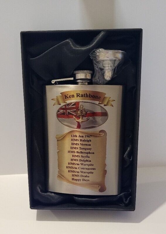 RN Scroll of Honour HIP FLASK
