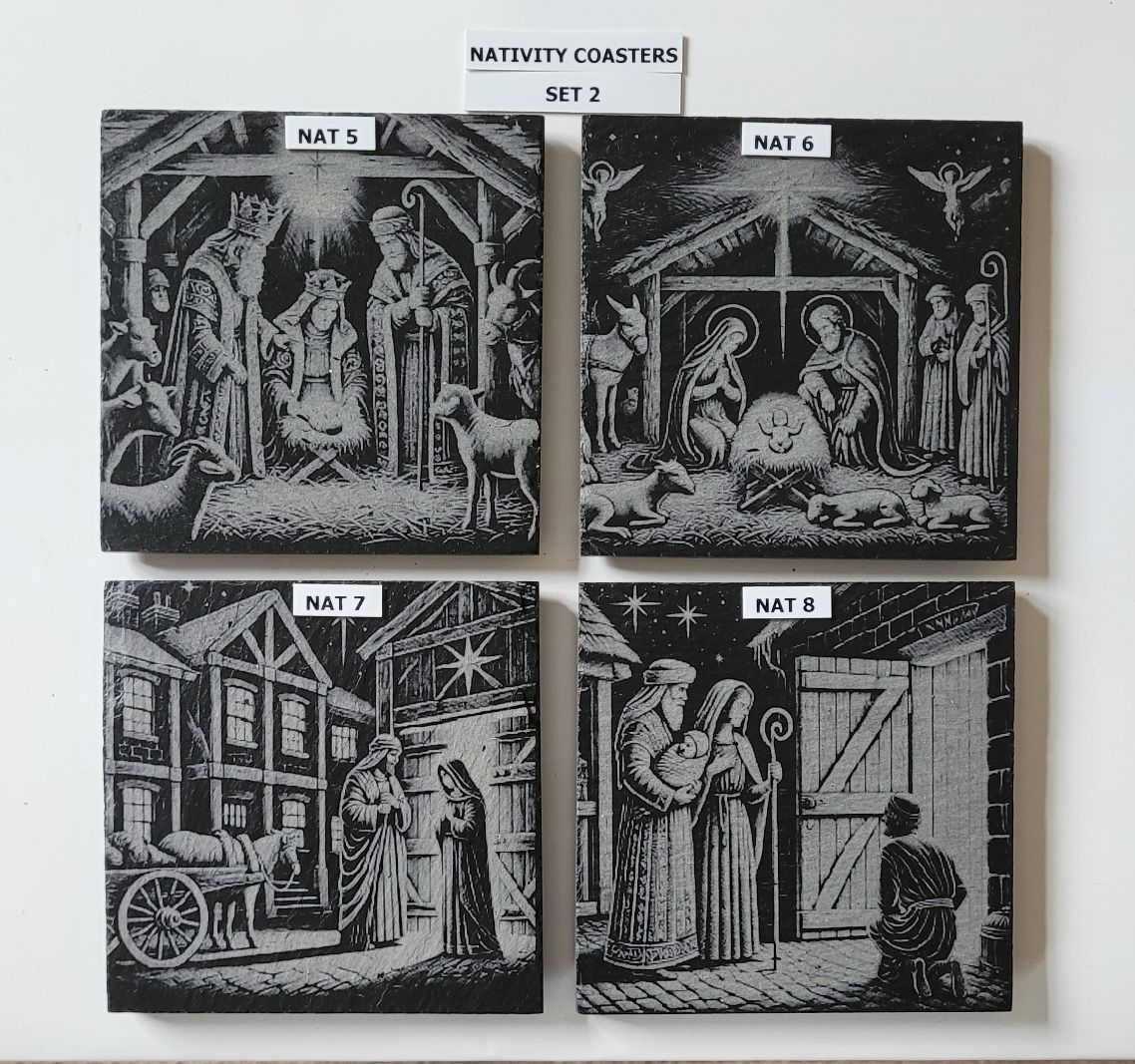 SET 2  Nativity Coasters
