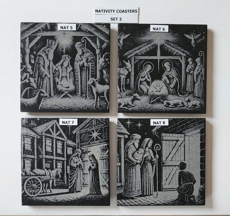 SET 2  Nativity Coasters