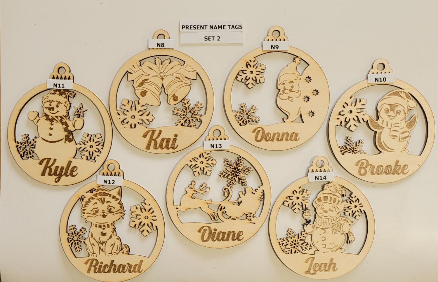 SET 2 Xmas Present Name Tags