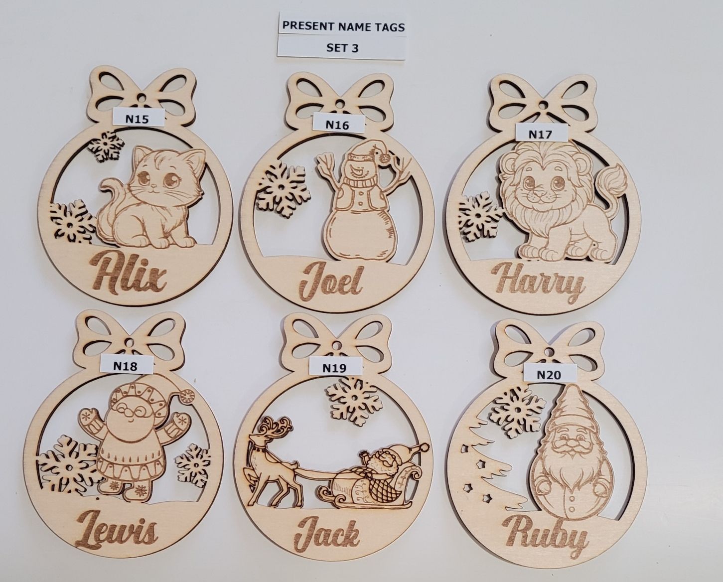 SET 3 Xmas Present Name Tags