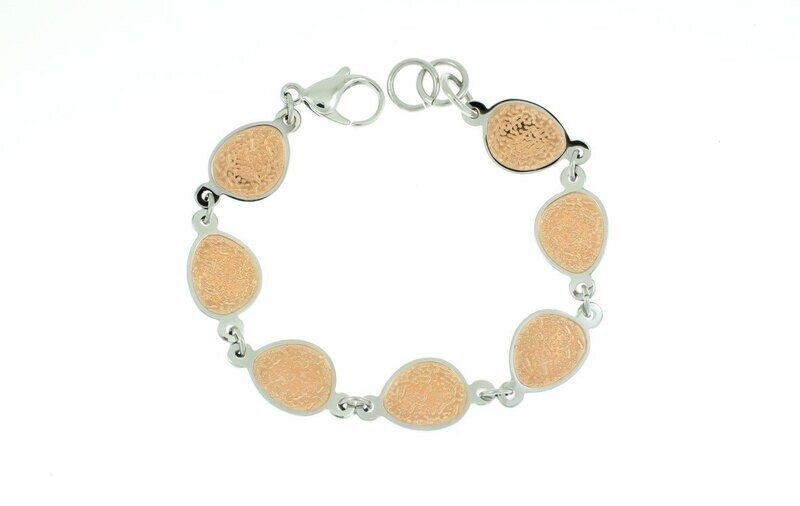Edelstaal armband deels verguld met rosé goud CHRISTINE Edelstaal armband deels verguld met rosé goud CHRISTINE