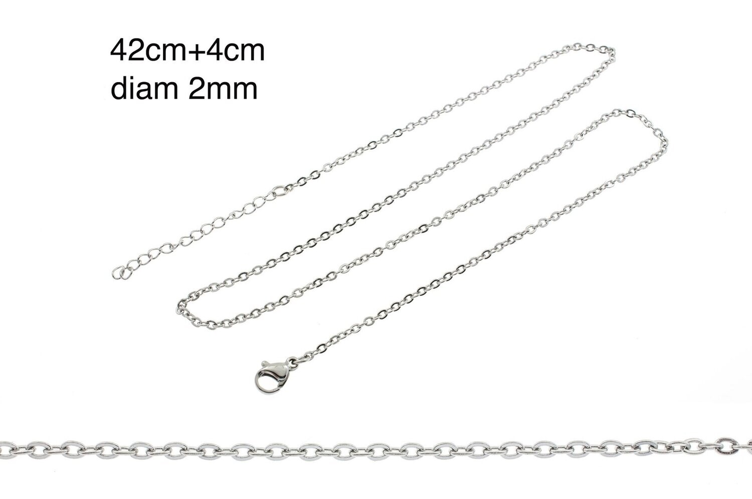 Edelstaal fijne ketting voor hanger 42+4cm MARIE