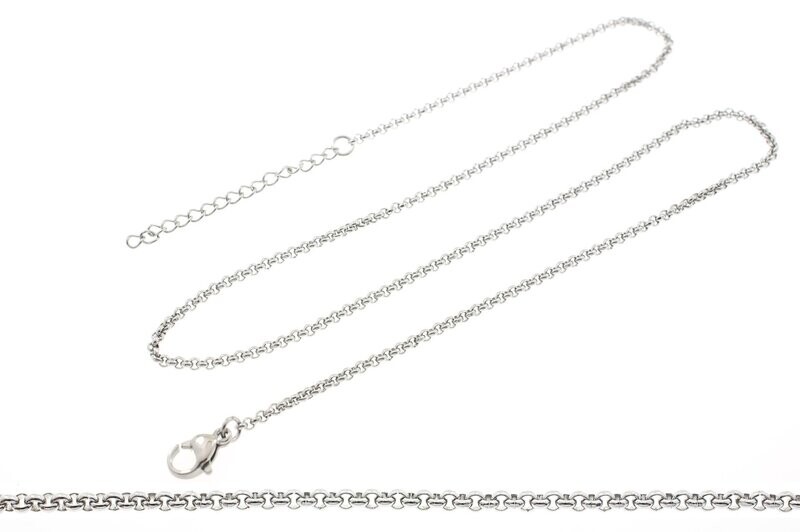 Edelstaal fijne ketting voor hanger 50+10cm ADELINE