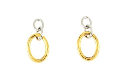 Edelstaal oorbellen deels verguld met geel goud DAISY Edelstaal oorbellen deels verguld met geel goud DAISY