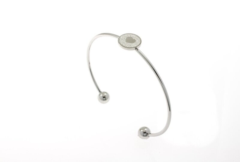 Edelstaal vaste armband met hartje SELAH