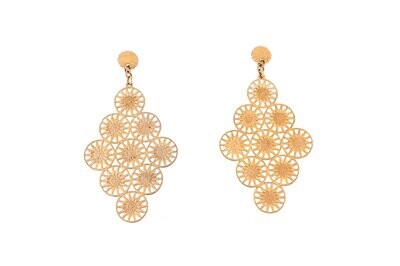 Edelstaal oorbellen verguld met rosé goud LOU