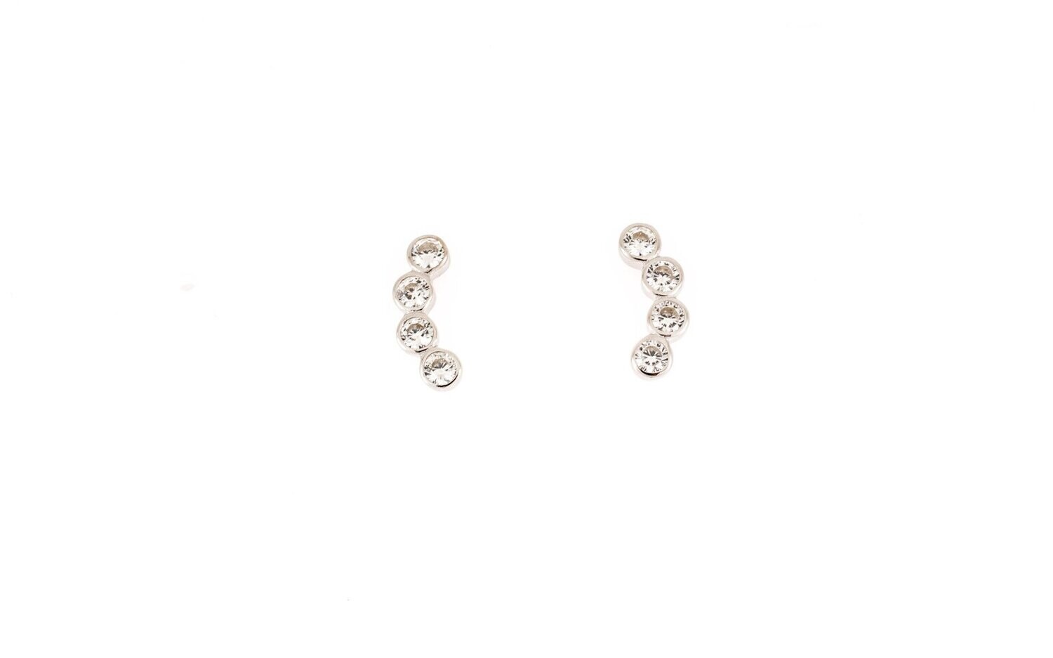 Zilver oorbellen met steentjes JESS