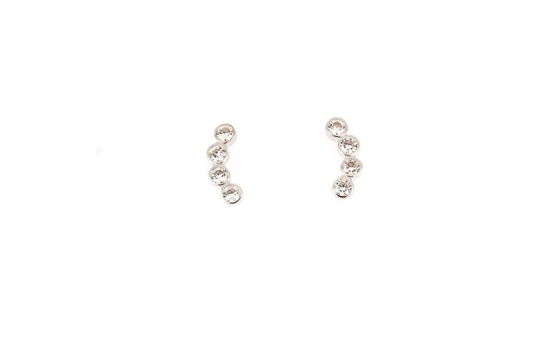 Zilver oorbellen met steentjes JESS