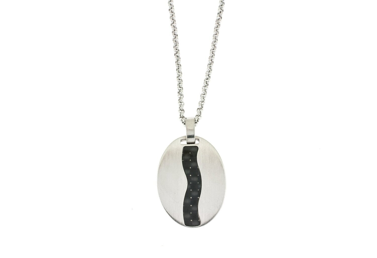 Edelstaal hanger met carbon en ketting MARC